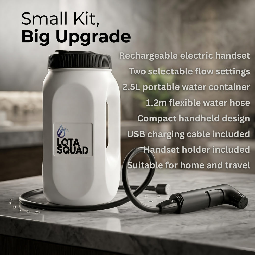 LotaSquad WC47™ Portable Electric Bidet – 2.5L Rechargeable Wash System