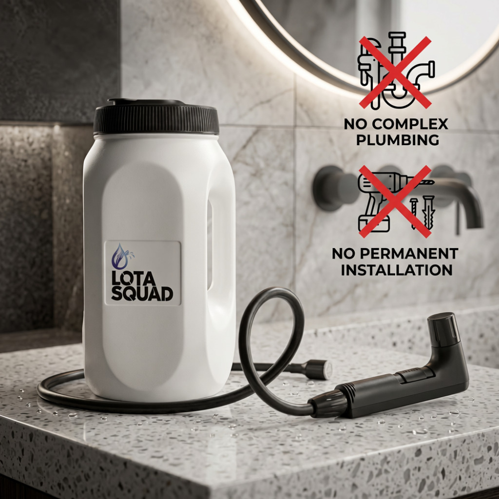LotaSquad WC47™ Portable Electric Bidet – 2.5L Rechargeable Wash System